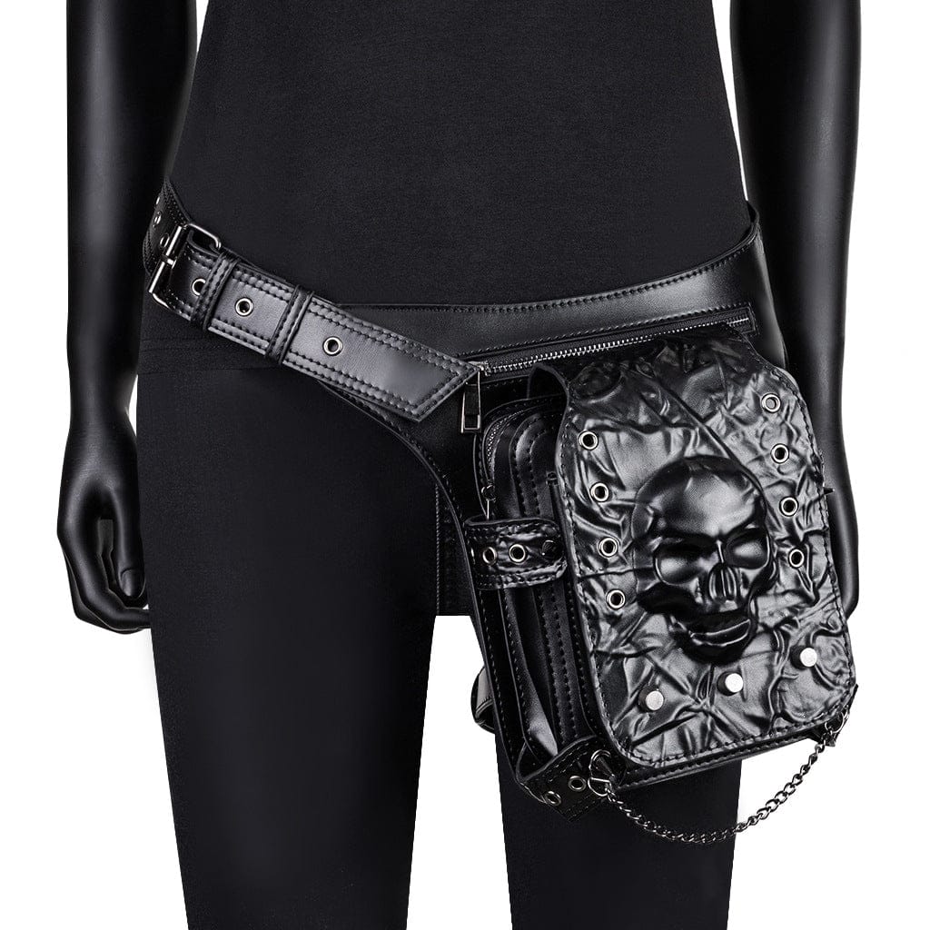 Kobine Unisex Punk Ösennieten Totenkopf-Tasche