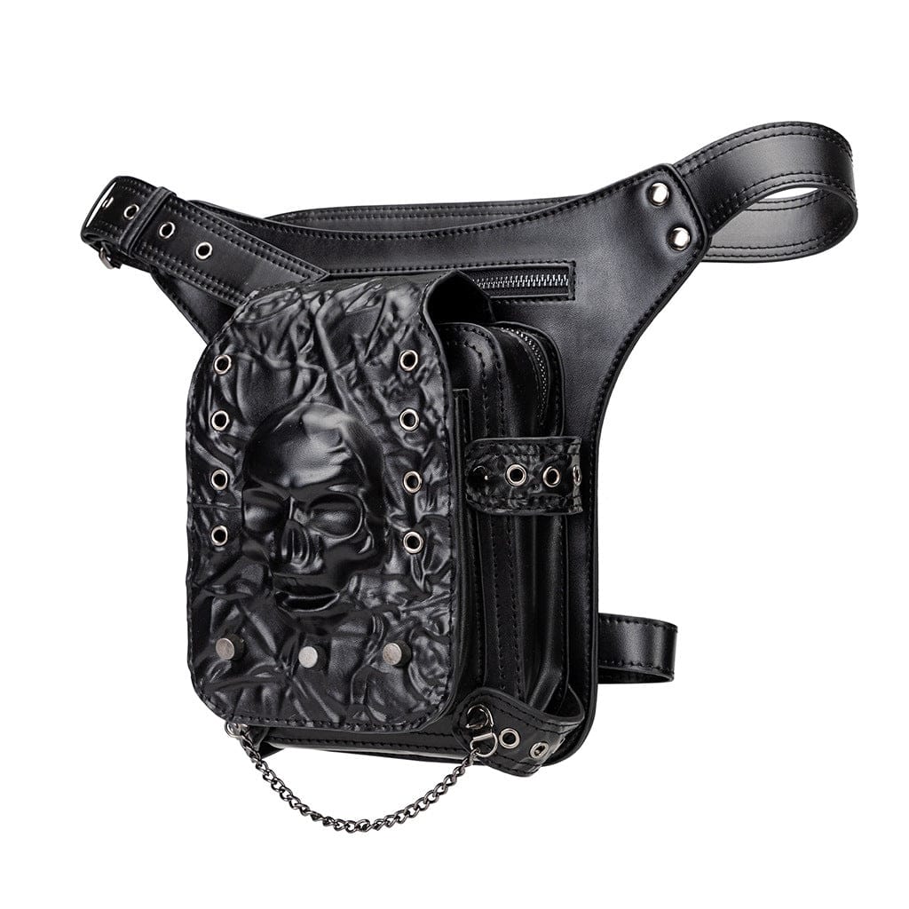 Kobine Unisex Punk Ösennieten Totenkopf-Tasche