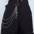 Kobine Unisex Punk Four-Pointed Star Layered Waist Chain