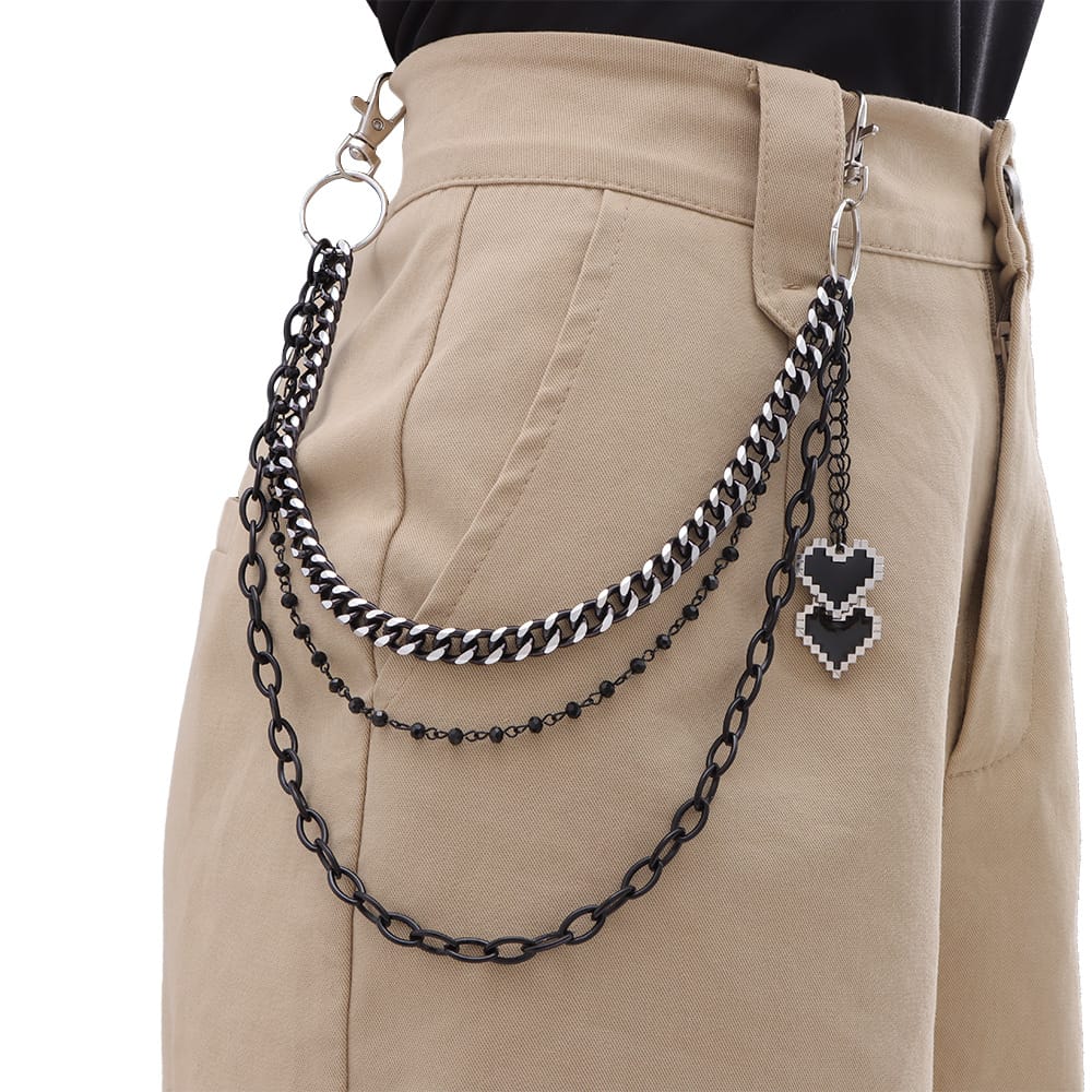 Kobine Unisex Punk Heart Multilayer Waist Chain