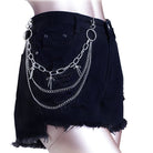 Kobine Unisex Punk Hollow Bow Layered Waist Chain