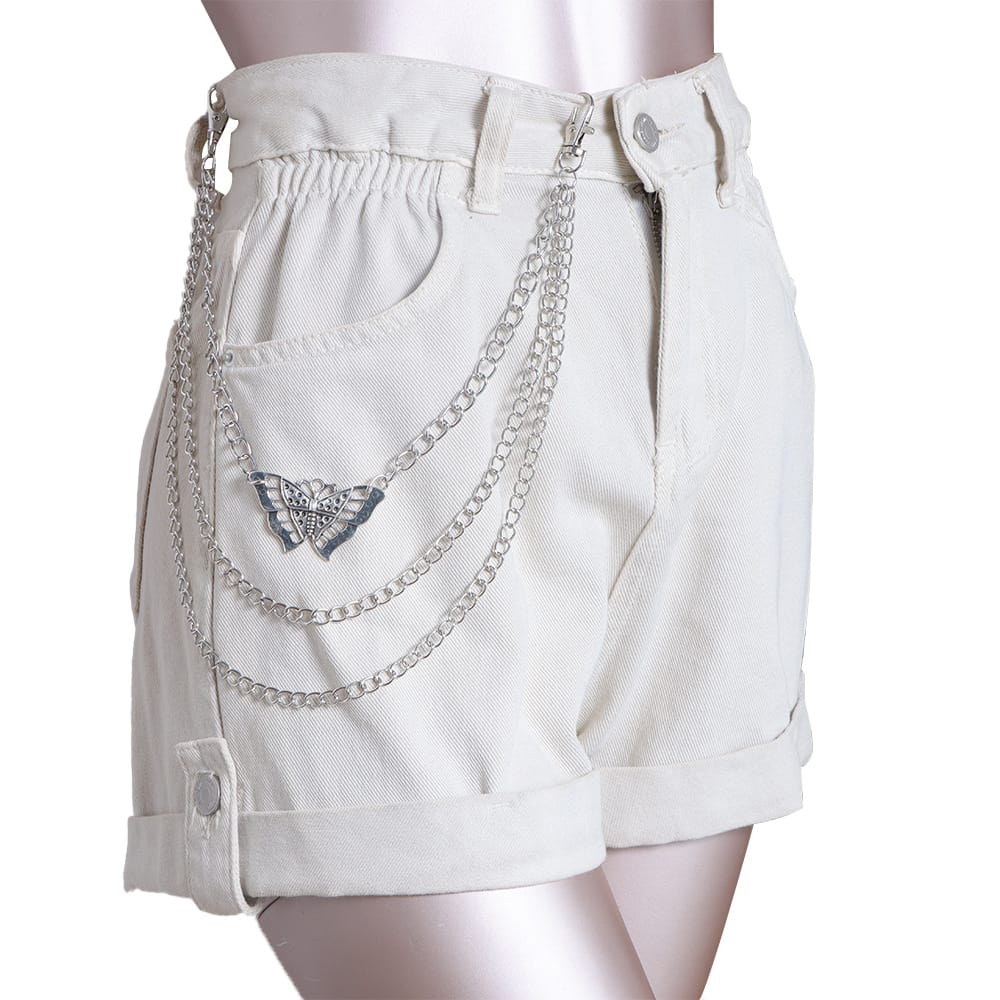 Kobine Unisex Punk Hollow Butterfly Layered Waist Chain