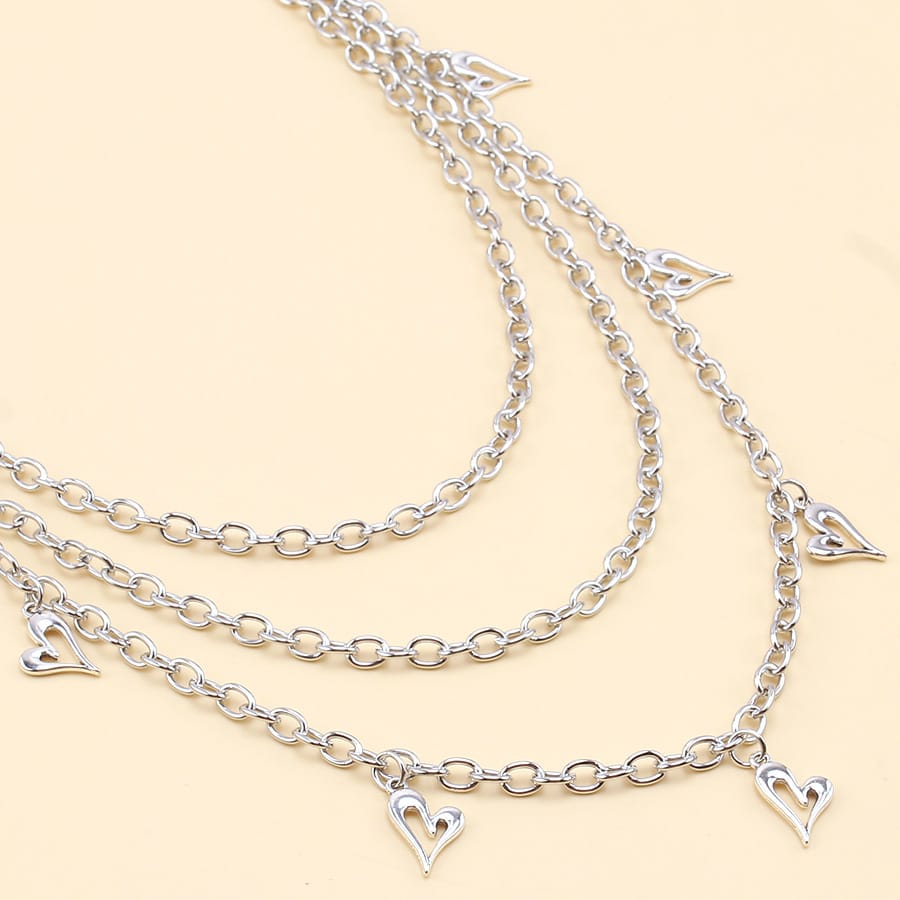 Kobine Unisex Punk Hollow Heart Layered Waist Chain