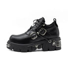 Kobine Unisex Punk Metal Splice Buckle Platform Shoes