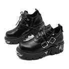 Kobine Unisex Punk Metal Splice Buckle Platform Shoes