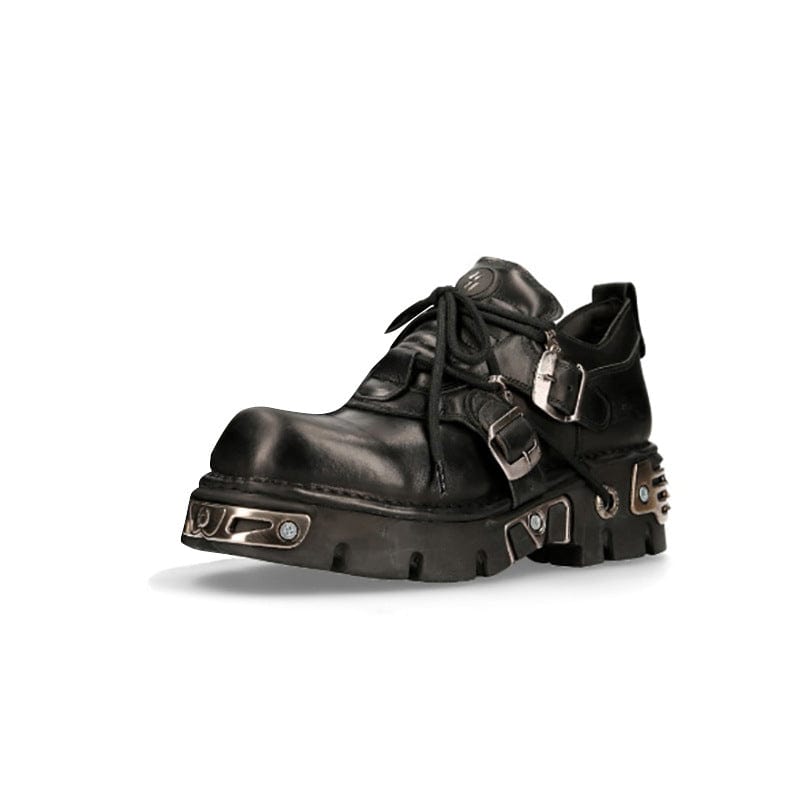 Kobine Unisex Punk Metal Splice Buckle Platform Shoes