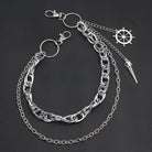 Kobine Unisex Punk Raven Skull Rudder Layered Waist Chain