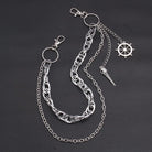 Kobine Unisex Punk Raven Skull Rudder Layered Waist Chain