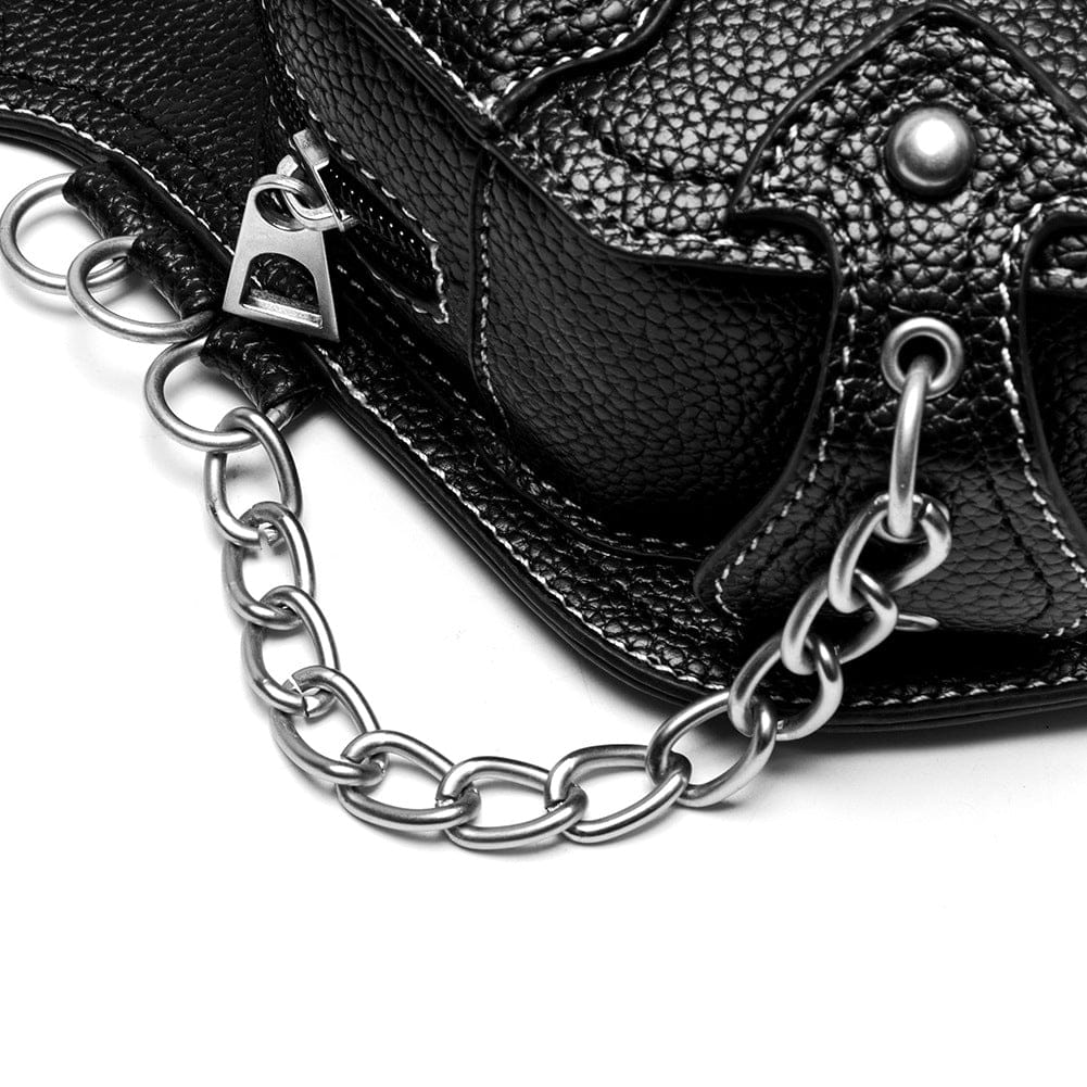 Kobine Unisex Punk Rivet Cross Chained Belt Bag