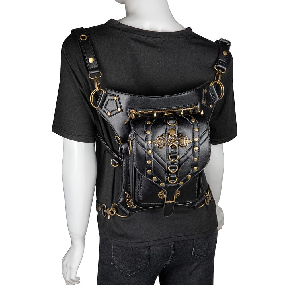 Kobine Unisex Punk Rivet Skull Nerka