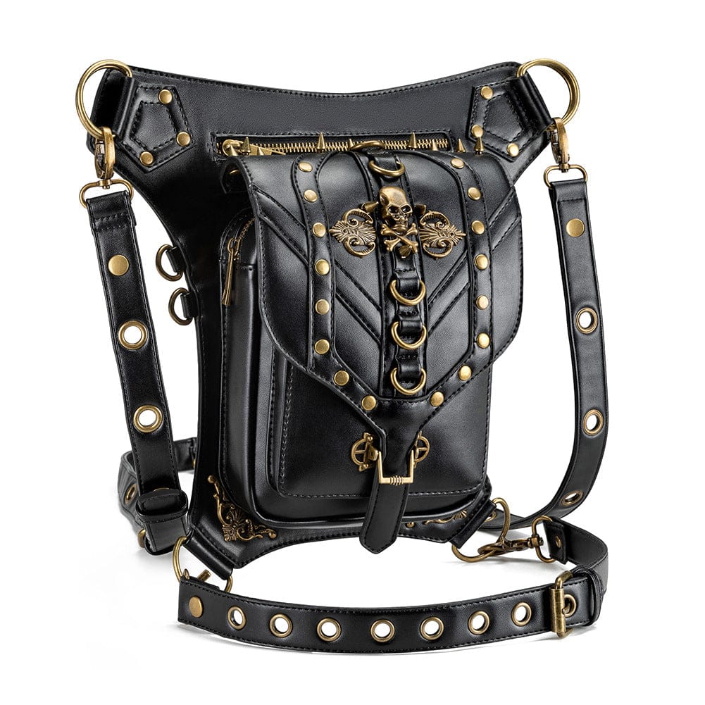 Kobine Unisex Punk Rivet Skull Nerka