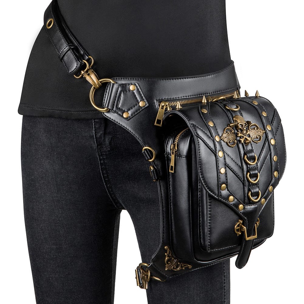 Kobine Unisex Punk Rivet Skull Nerka