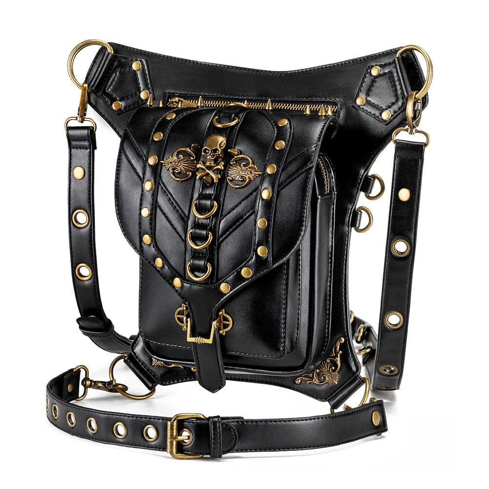 Kobine Unisex Punk Rivet Skull Nerka