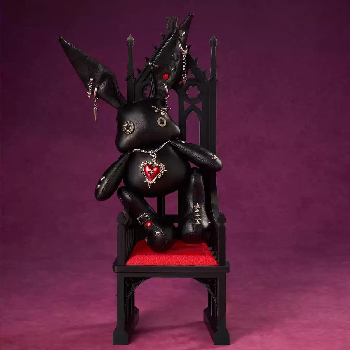 Kobine Unisex Punk Rivets Heart Bunny Bag Charm