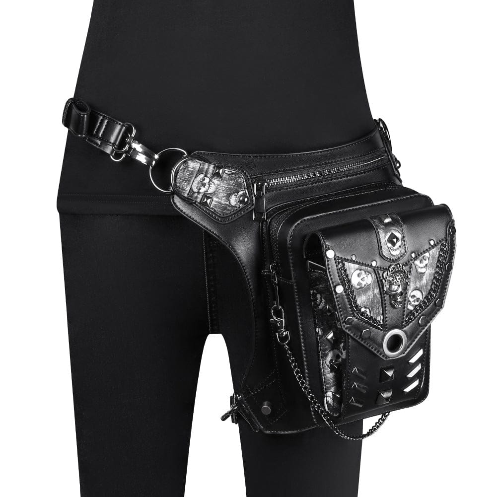 Kobine Unisex Punk Skull Chain Belt Bag