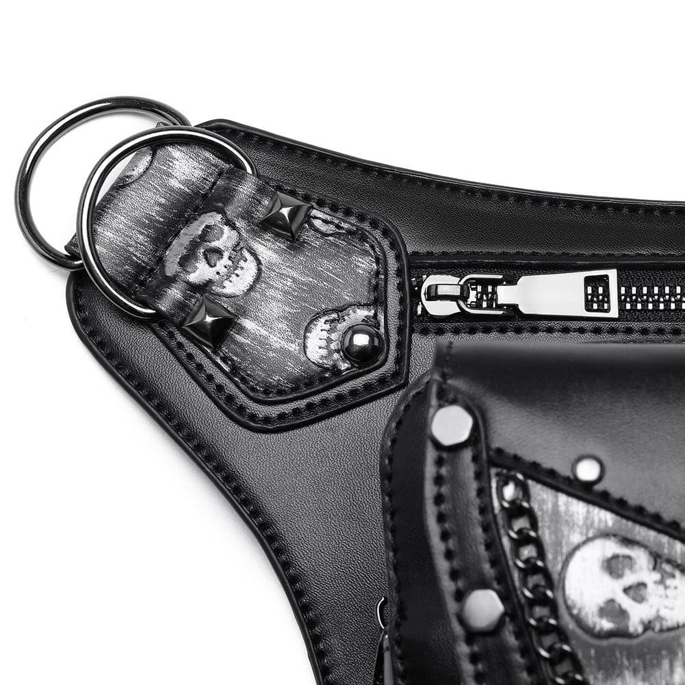 Kobine Unisex Punk Skull Chain Belt Bag