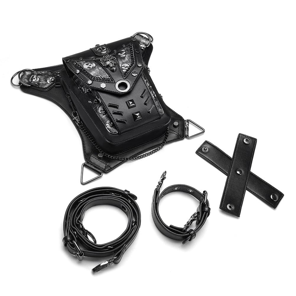 Kobine Unisex Punk Skull Chain Belt Bag