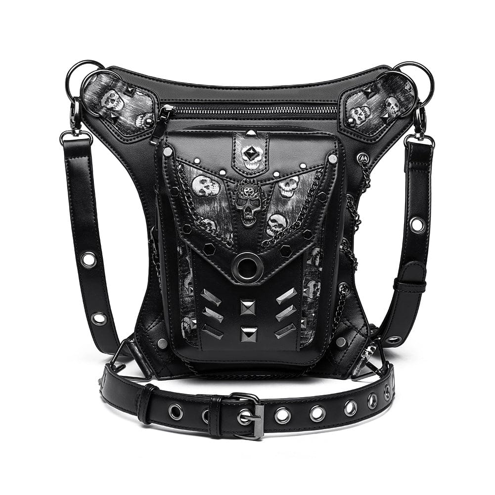 Kobine Unisex Punk Skull Chain Belt Bag