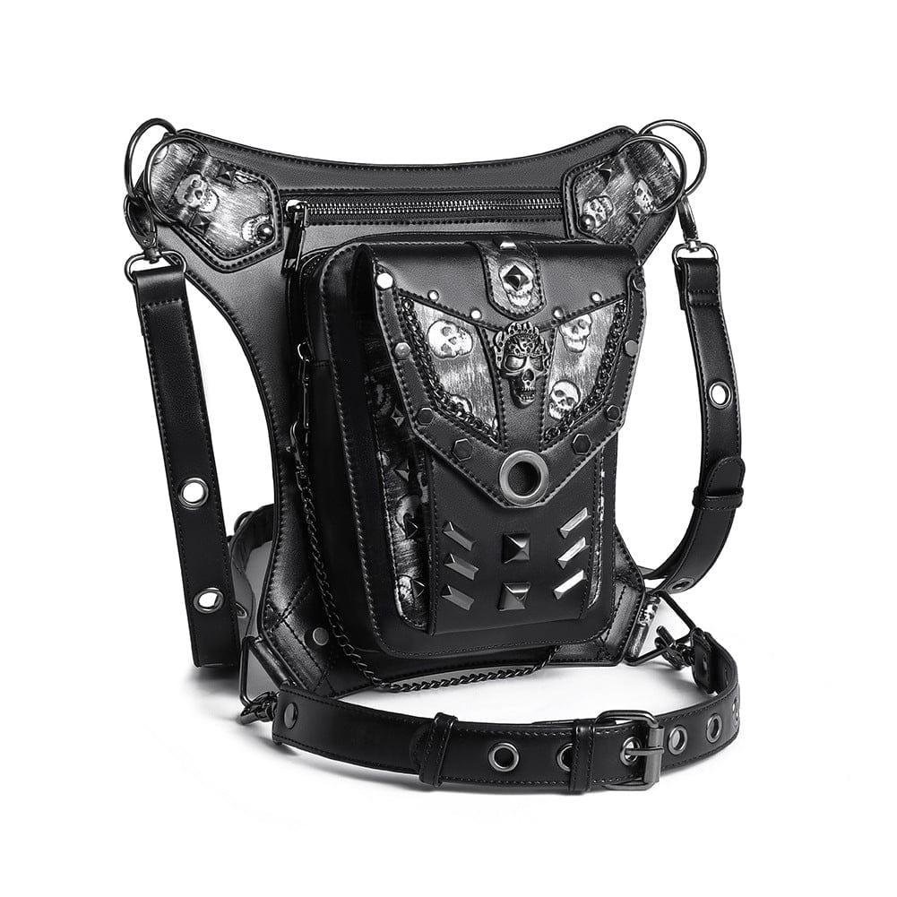 Kobine Unisex Punk Skull Chain Belt Bag