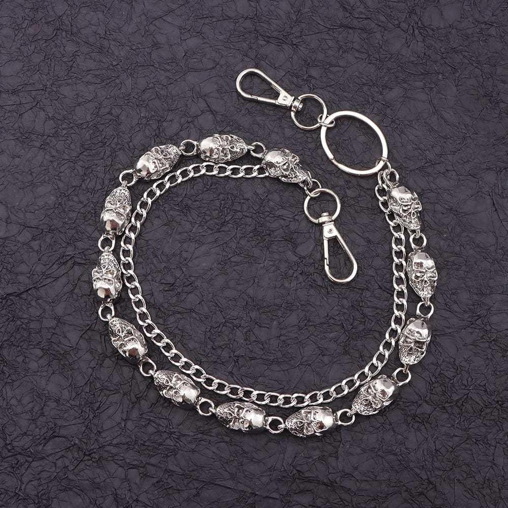 Kobine Unisex Punk Skull Double Layer Waist Chain