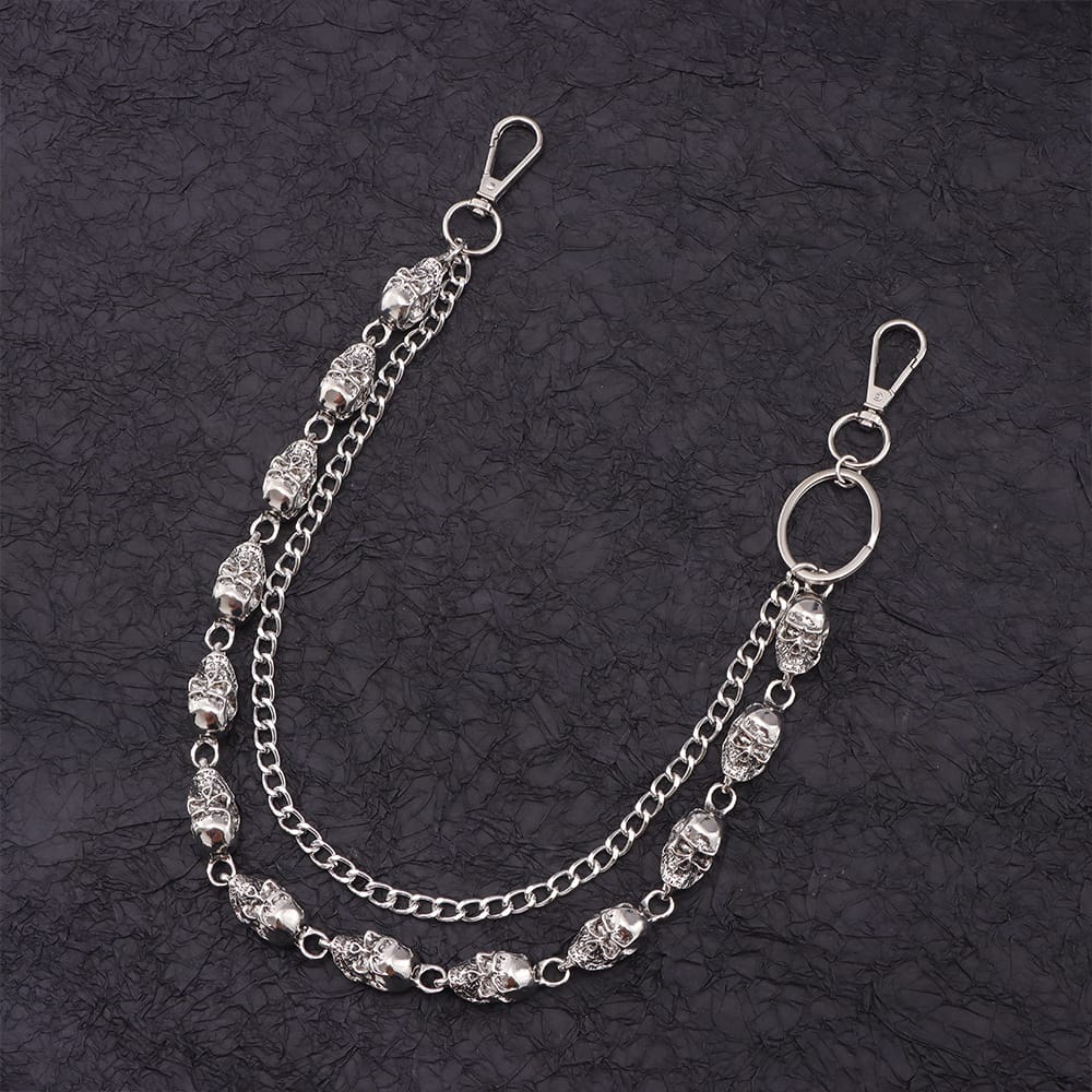 Kobine Unisex Punk Skull Double Layer Waist Chain