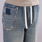Kobine Unisex Punk Skull Layered Waist Chain