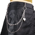 Kobine Unisex Punk Solid Heart Double Layer Waist Chain