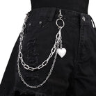 Kobine Unisex Punk Solid Heart Double Layer Waist Chain