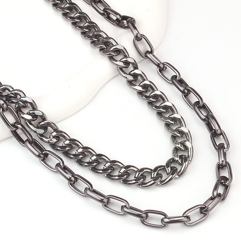Kobine Unisex Punk Spike Layered Waist Chain