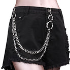 Kobine Unisex Punk Spike Layered Waist Chain