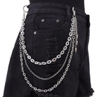 Kobine Unisex Punk Spike Pendant Three‑Layer Waist Chain