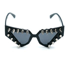 Kobine Unisex Punk Spiked Geometric Cat‑Eye Glasses Sunglasses