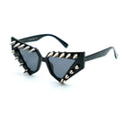 Kobine Unisex Punk Spiked Geometric Cat‑Eye Glasses Sunglasses