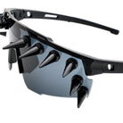 Kobine Unisex Punk Spiked Wrap Around Glasses Sunglasses