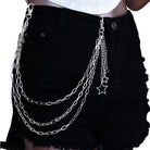 Kobine Unisex Punk Star Charms Layered Waist Chain