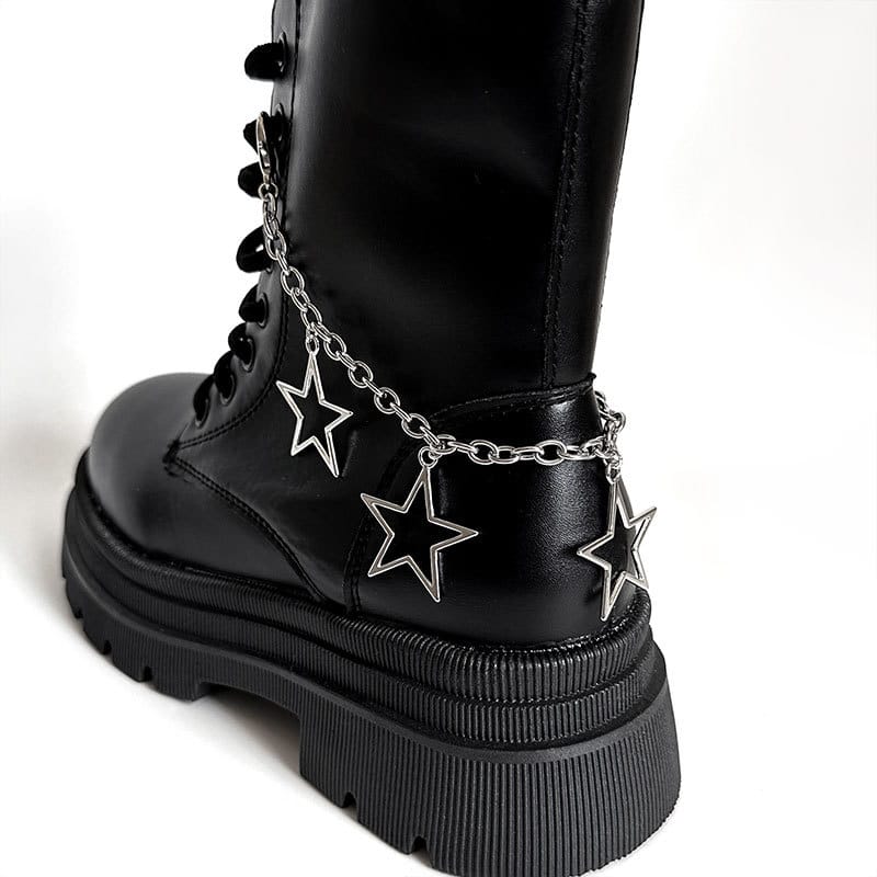 Kobine Unisex Punk Star Pendant Boot Chain Shoe Accessories