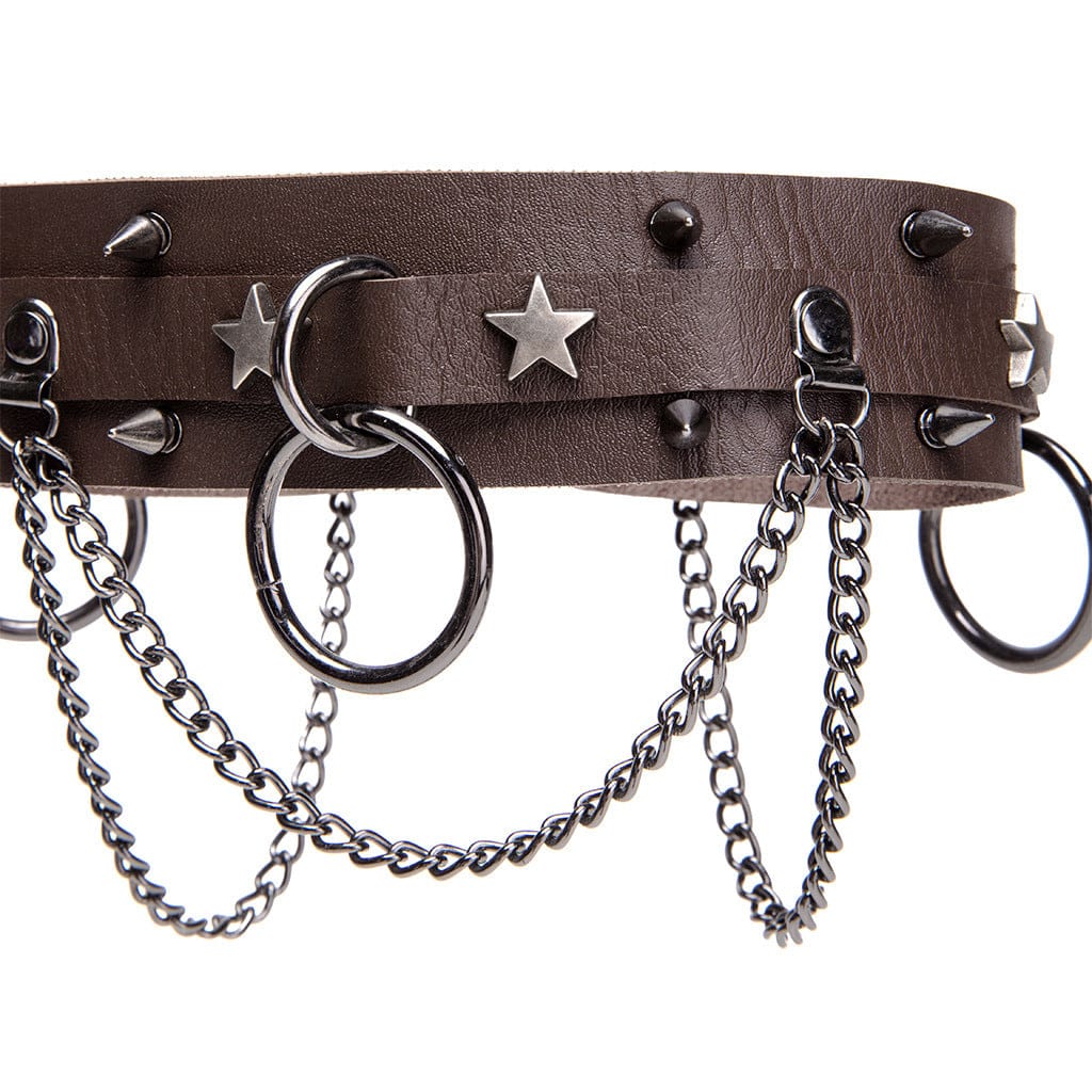Kobine Unisex Punk Stern Nietenring Choker