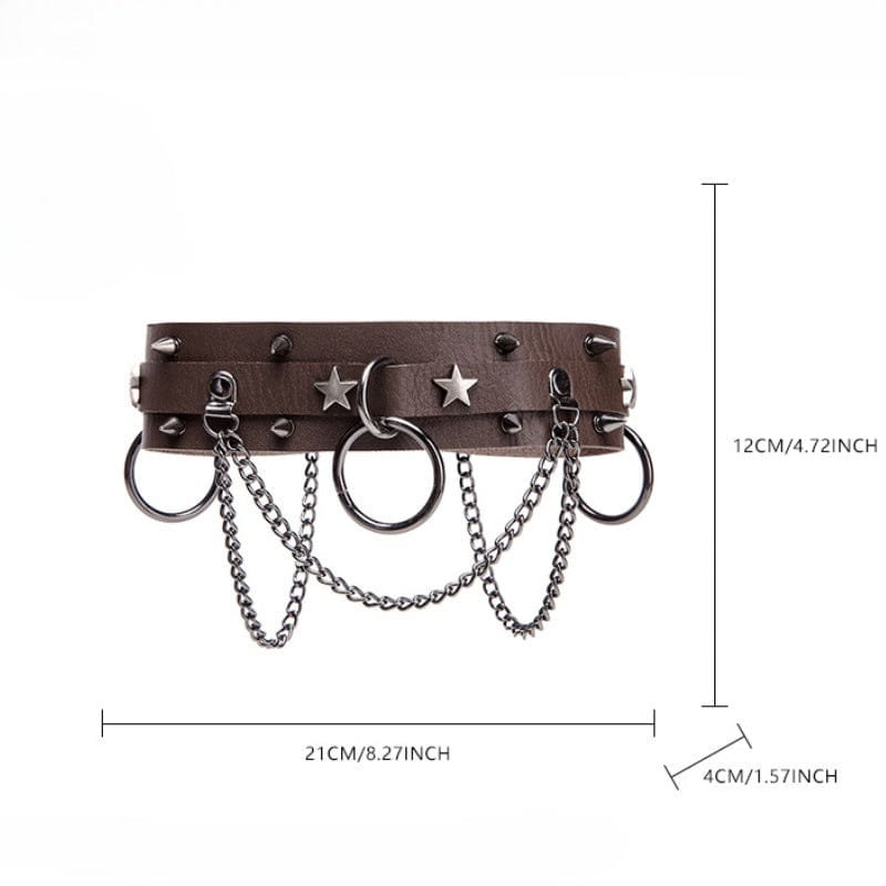 Kobine Unisex Punk Stern Nietenring Choker