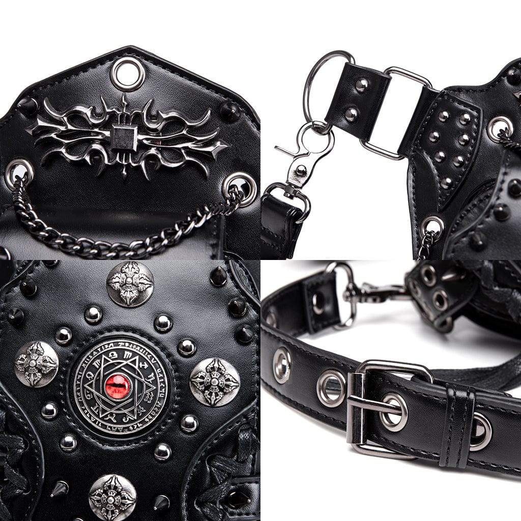 Kobine Unisex Punk-nastoitettu Paholaisen Silmä -ketjullinen Laukku