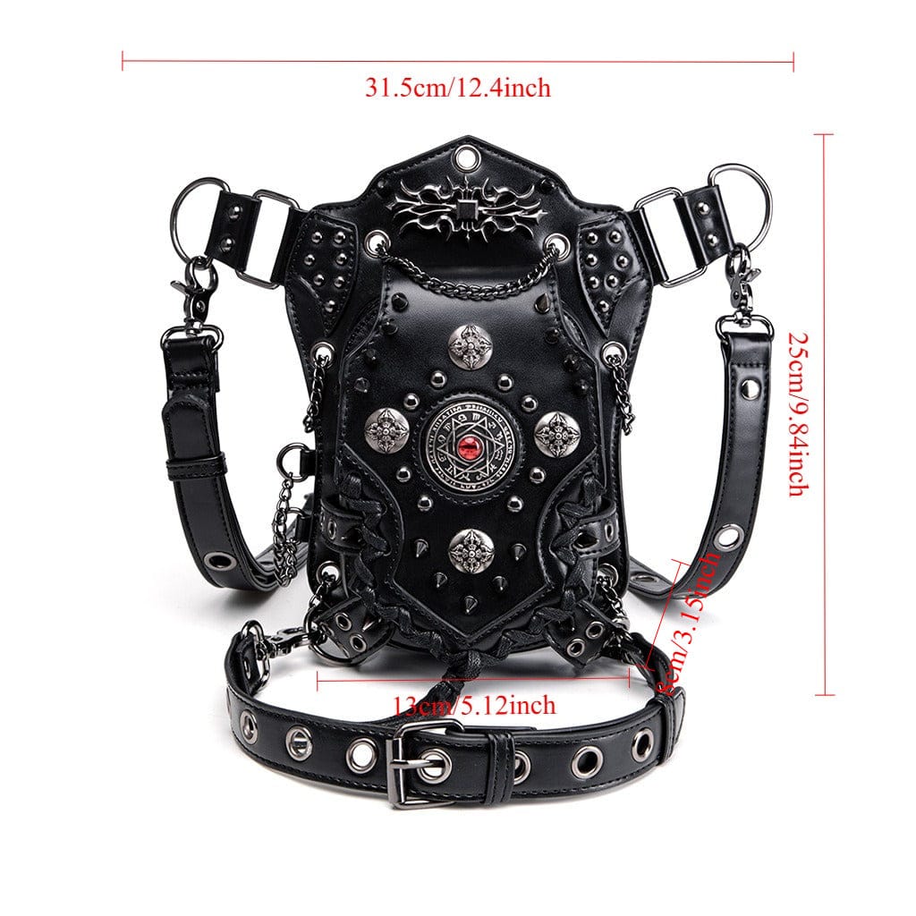 Kobine Unisex Punk Studded Devil Eye Chained Bag