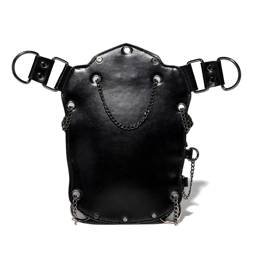 Kobine Unisex Punk Nietenbesetzte Totenkopf-Kettentasche