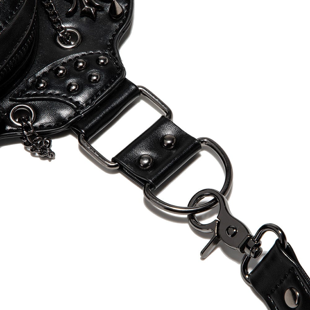 코빈 유니섹스 펑크 스터드 해골 체인 가방