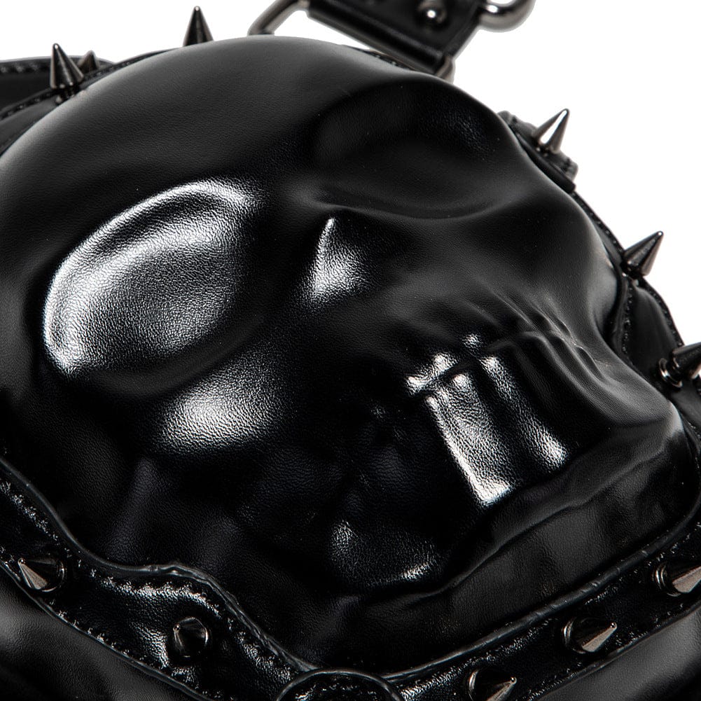 Kobine Unisex Punk Nietenbesetzte Totenkopf-Kettentasche