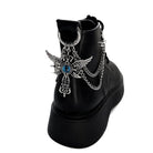 Kobine Unisex Punk Wing Evil Eye Cross Boot Chain Shoe Accessories