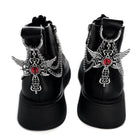 Kobine Unisex Punk Wing Evil Eye Cross Boot Chain Shoe Accessories
