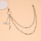 Kobine Unisex Punk Winged Heart Lock & Key Layered Waist Chain
