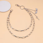 Kobine Unisex Punk Winged Heart Lock & Key Layered Waist Chain