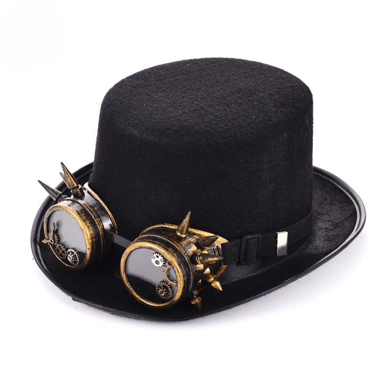 Kobine Unisex Steampunk Gear Goggles Velvet Hat