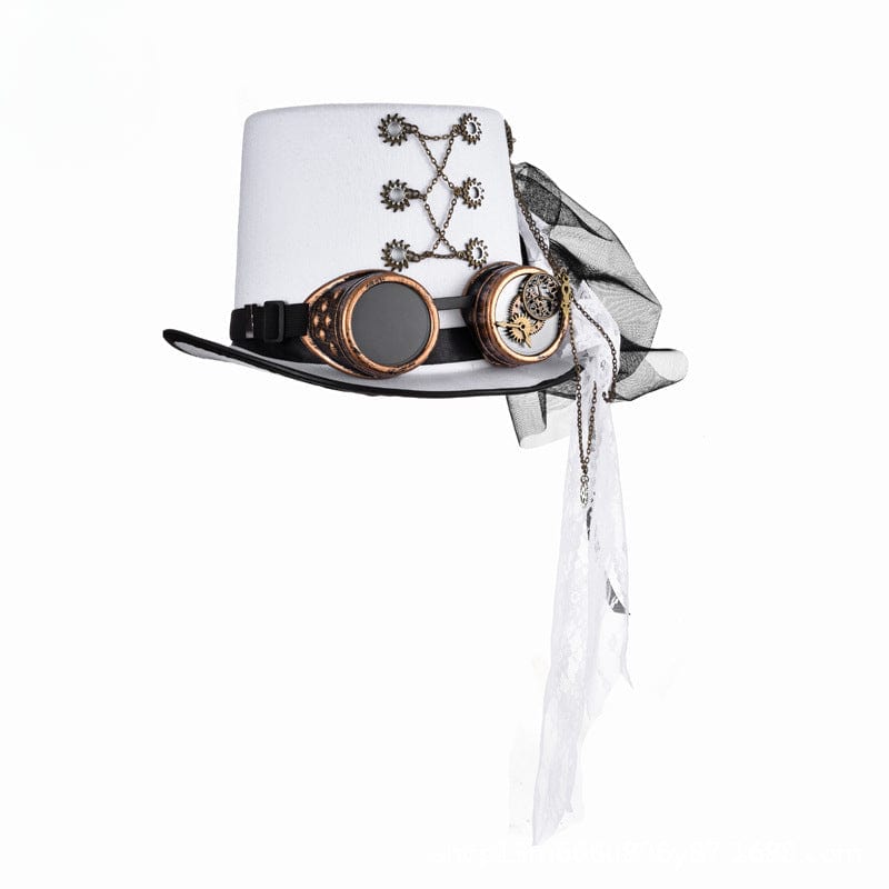 Kobine Unisex Steampunk Lace Splice Goggles Hat