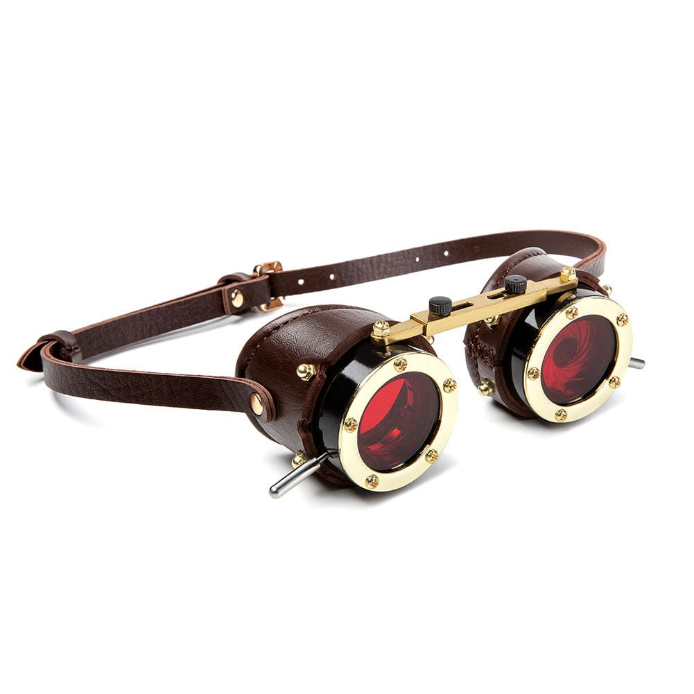 Kobine Unisex Steampunk Red Lens Goggles